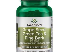 Swanson Grape Seed Green Tea & Pine Bark, 60 Capsule (Scoarta de pin, ceai verde, extract de seminte